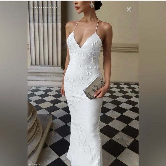 Meshki Gracie white sequin maxi dress - Picture 2 of 3